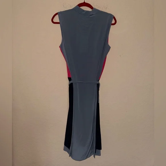 Lacoste Color block silk sleeveless shirt dress- Size 40 - Picture 6 of 12